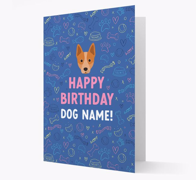 Happy Birthday Treats Pattern: Personalized {breedFullName} Card